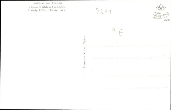Postcard Kausen in the Westerwald, inn and pension for the cool reason