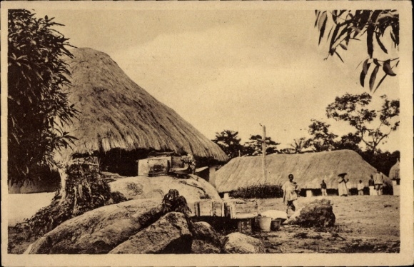 Postcard German New Guinea Papua New Guinea, Bourouadou Mission Foundation