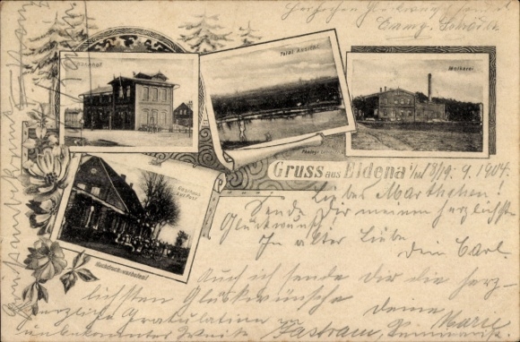 Postcard Eldena in Mecklenburg, Gasthaus zur Post, dairy