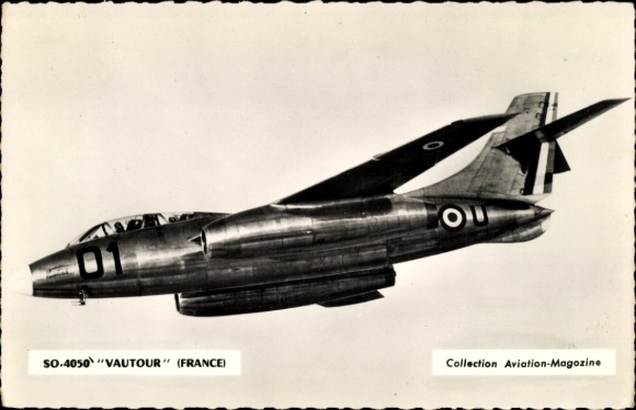 Postcard SO-4050 Vautour, multi-role combat aircraft