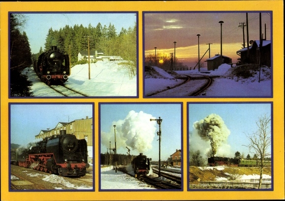 Postcard Vogtland tour with the traditional locomotive 50 849 of the DR