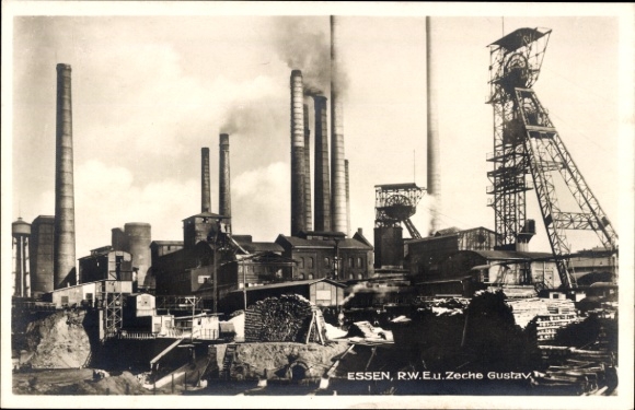 Postcard Essen in the Ruhr area, Zeche Gustav, RWE
