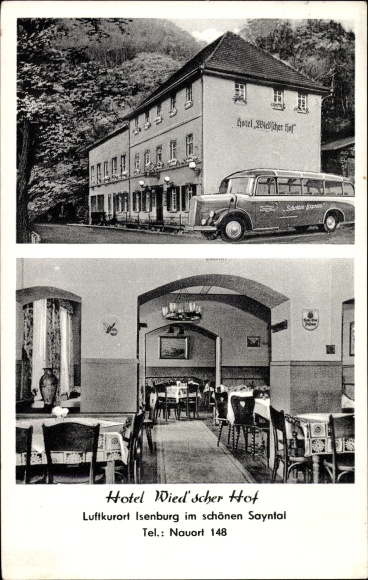 PC Isenburg im Sayntal Westerwald, Hotel Wied&#39;scher Hof, interior view, bus