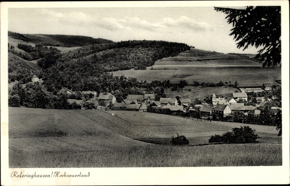 Postcard Referinghausen Medebach in the Sauerland, panorama of the place