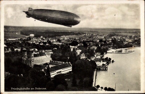 Ansichtkaart Friedrichshafen aan het Bodenmeer, Kasteel, Zeppelin