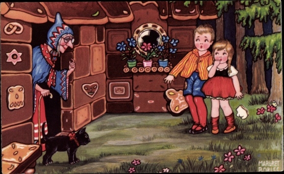 KP artystyczna Borys M., Jaś i Małgosia, wiedźma, czarny kot, piernik