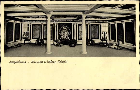 Postcard Hennstedt in Dithmarschen, Hall of Honor of the fallen of both world wars