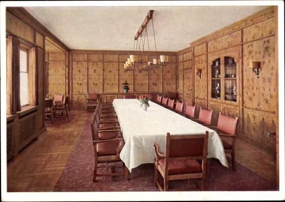Ak Obersalzberg Berchtesgaden in Oberbayern, Berghof Wachenfeld, Speisesaal, Innenansicht