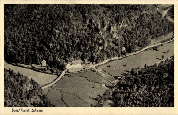 Ak Doos Waischenfeld in der Fränkischen Schweiz Bayern, Fliegeraufnahme, Gasthaus Heinlein