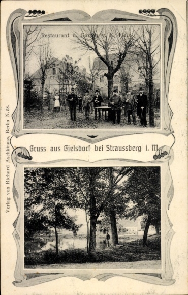 Passepartout Postcard Gielsdorf Altlandsberg in der Mark, Restaurant, Garden
