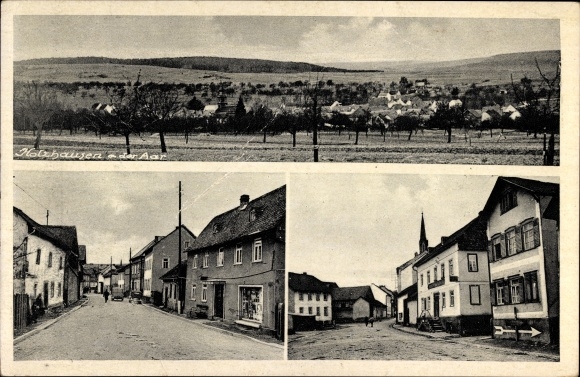 Postcard Holzhausen above Aar Hohenstein im Taunus, general view, street section