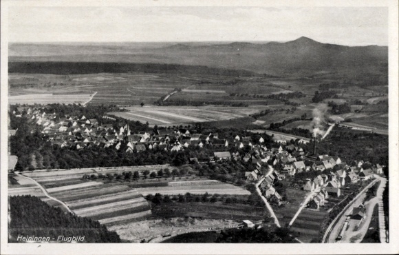 Postcard Heiningen in the Swabian Alb, aerial photograph