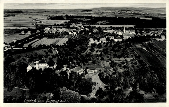 Postcard Lindach Schwäbisch Gmünd in Württemberg, aerial photograph