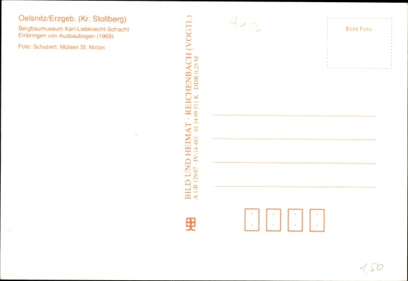 Postcard Oelsnitz Erzgebirge, mining museum Karl Liebknecht shaft, insertion of expansion arches