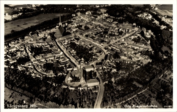 Ak Chojna Königsberg Neumark Ostbrandenburg, Fliegeraufnahme