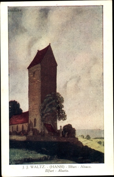 Artist PC Hansi Jean Jacques Waltz, Illfurth Illfurt Alsace Haut Rhin, church
