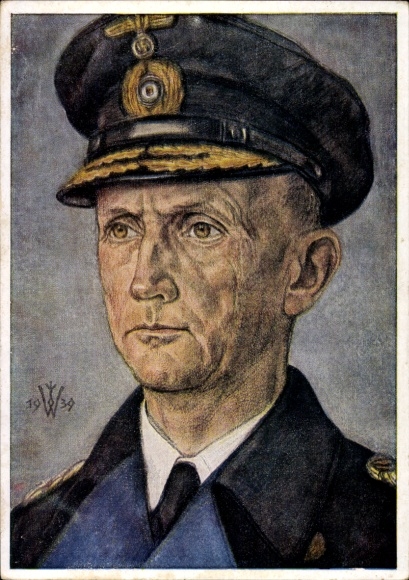 Künstler Ak Willrich, Konteradmiral Karl Dönitz, U-Boot Befehlshaber, Kriegsmarine, VDA 1 5 1