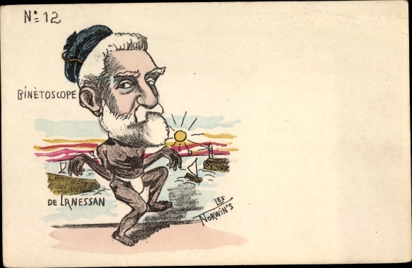 Kunstenaar Ak Norwins, Binetoscope de Lanessan, karikatuur