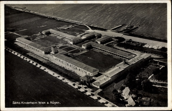 Ak Wiek auf Rügen, Sächsisches Kinderheim, Fliegeraufnahme
