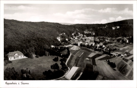 Postcard Eppenhain Kelkheim im Taunus, Haus Rossert, aerial photograph