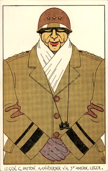 Artist Postcard George Smith Patton, Jr., General of the US Army