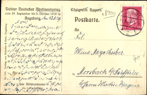PC Augsburg in Swabia, 7th German Abstinent Day 1910