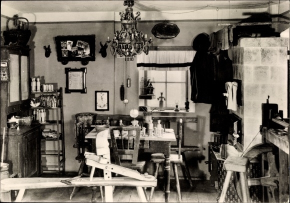 Postcard Seiffen in the Ore Mountains, a toymaker&#39;s room