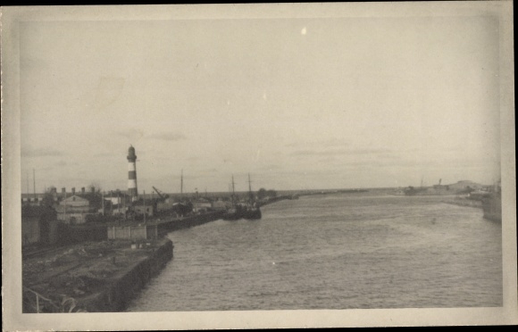 Photo Postcard Liepaja Libau Latvia, harbor, lighthouse