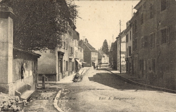 Postcard Delle Territoire de Belfort, Grande Rue