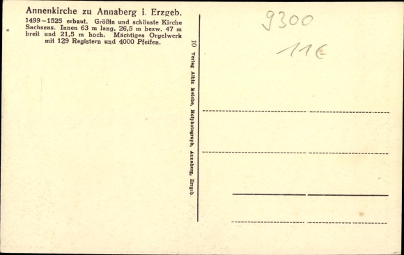 Postcard Annaberg Buchholz Erzgebirge, Annenkirche, baptismal font, organ