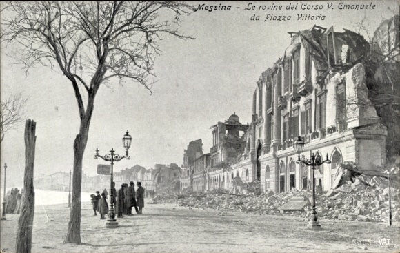 Ak Messina Sizilien, Erdbeben, Le rovine del Corso Vittorio Emanuele da Piazza Vittoria