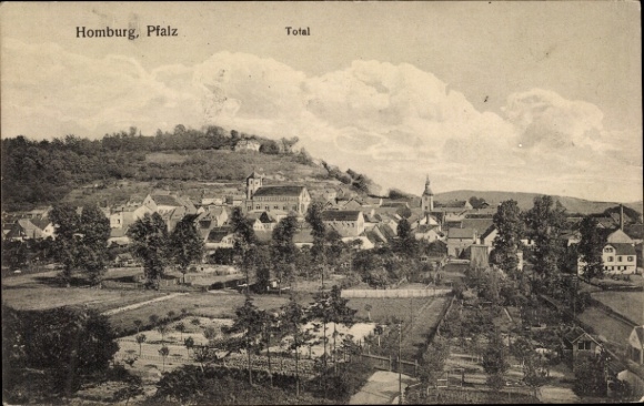 Postcard Homburg in the Palatinate Saarland, total view