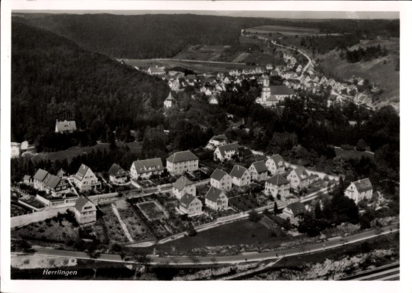 Ak Herrlingen Blaustein in Württemberg, Fliegeraufnahme