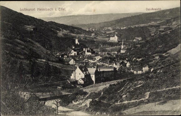 Postcard Heimbach in the Eifel, panorama seen from Eichelberg