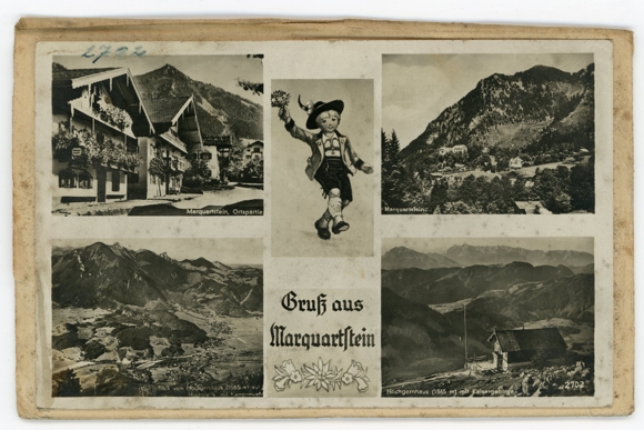 6 glass negatives Marquartstein in Chiemgau Upper Bavaria, house, total view, different views