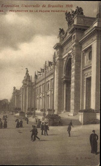 Set von 83 Ansichtskarten, Brüssel Weltausstellung 1910