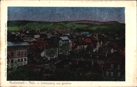 Luna Postcard Rudolstadt in Thuringia, view of the city from the Schlossberg