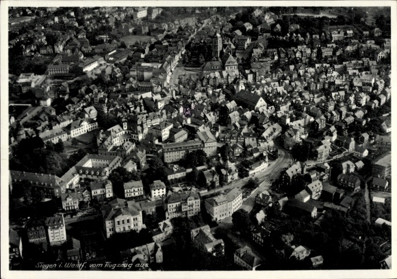 Postcard Siegen in Westphalia, aerial photograph
