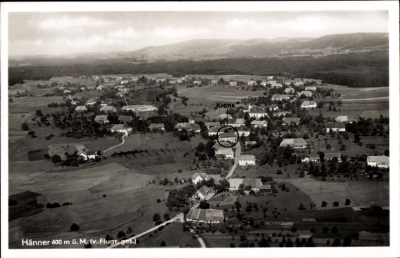 Postcard Hänner Murg am Hochrhein Baden, aerial photograph