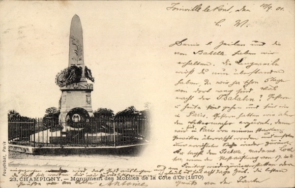 Ak Champigny sur Marne Val de Marne, Monument des Mobiles de la Côte d'Or