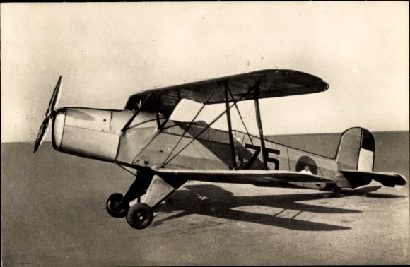 Postcard Dutch military aircraft, Bücker Jungmann