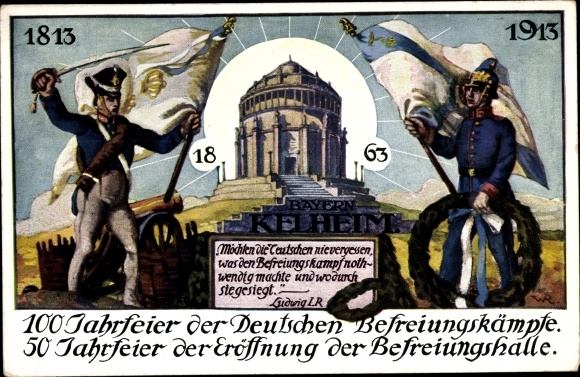 Artist PC Kelheim on the Danube Lower Bavaria, Liberation Hall, 100th anniversary of the liberation struggles