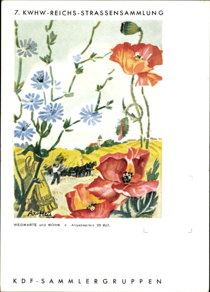 Artysta KP Axster Heudtlaß, 7. KWHW Reichsstraßensammlung, grupy kolekcjonerskie KDF, mak