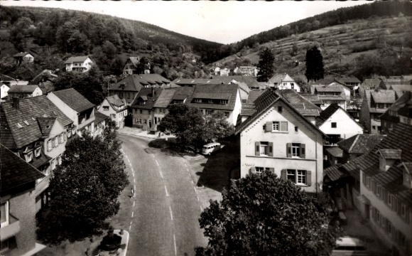 Postcard Schönau im Odenwald in Baden Württemberg, village with view of the market square