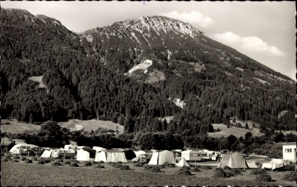 Postcard Pfronten in Allgäu, campsite, Breitenberg, tents, mountains, nature