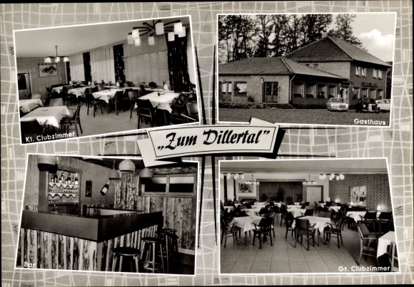 Postcard Dille Bruchhausen Vilsen Lower Saxony, Zum Dillertal, inn, club room