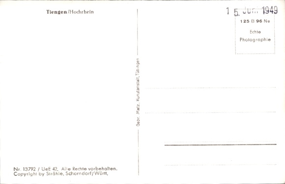 Ak Tiengen am Oberrhein, Fliegeraufnahme