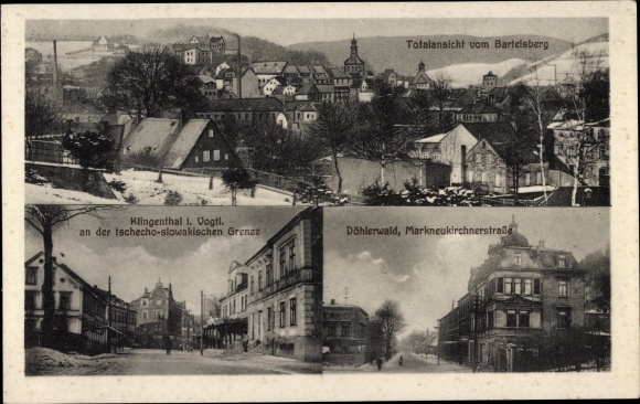 Ak Klingenthal in Vogtland Saksen, grens, Markneukirchnerstrasse, totaalbeeld