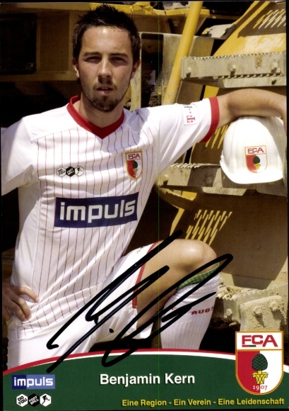 Autogrammkarte Fußballer Benjamin Kern, FC Augsburg, Autogramm