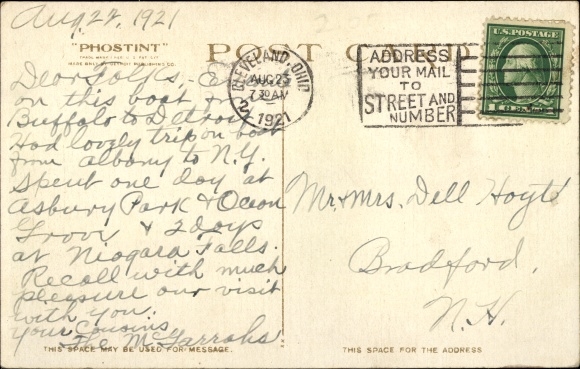 Postcard steamer SS Tionesta